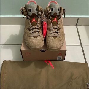 Travis Scott Jordan 6 British Khaki size 6.5 M, 8 W